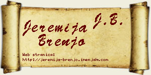 Jeremija Brenjo vizit kartica